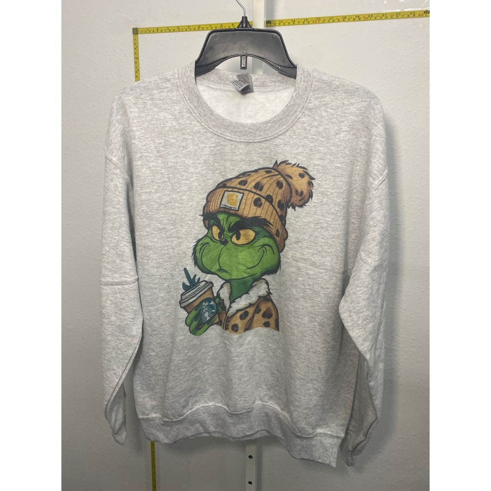 Gildan Grinch Carhartt Beanie Starbucks Coffee‎ Sweatshirt Heather Grey Medium